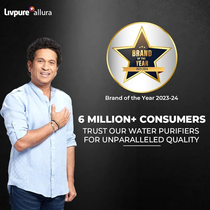 Livpure Allura Premia Water Purifier RO+UV+UF+Copper+Alkaline | 2.5 Years No Service Cost- Filters Included | 10 Stage Advanced Purification | In Tank UV Sterilisation | 7 Ltr
