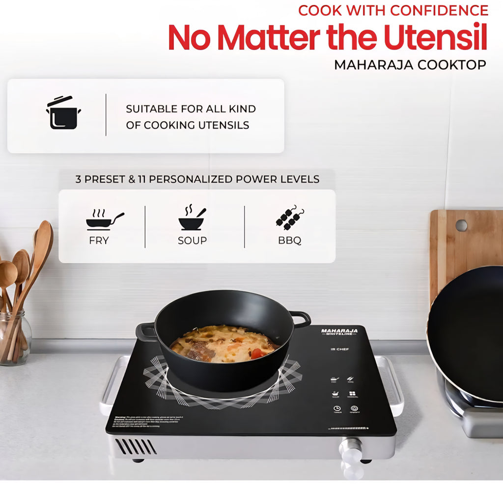 Maharaja Whiteline Infrared Cooktop IR Chef 2200w | Black