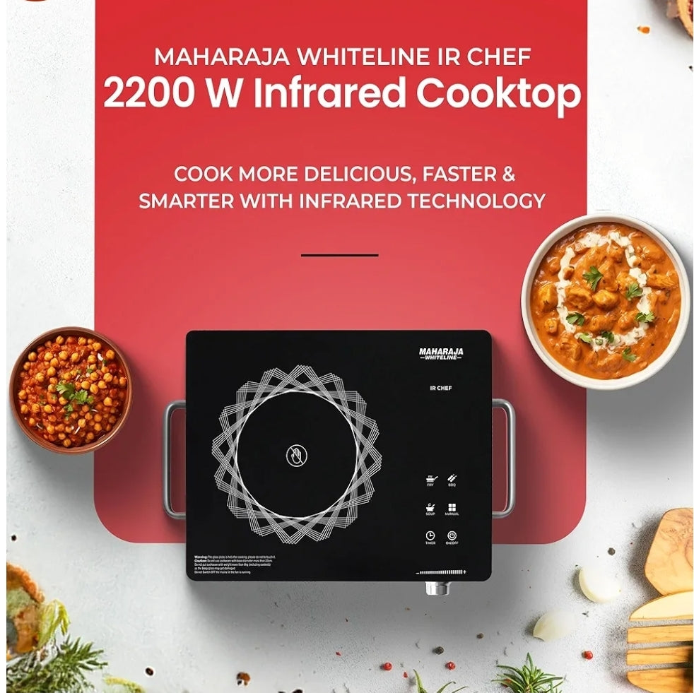 Maharaja Whiteline Infrared Cooktop IR Chef 2200w | Black