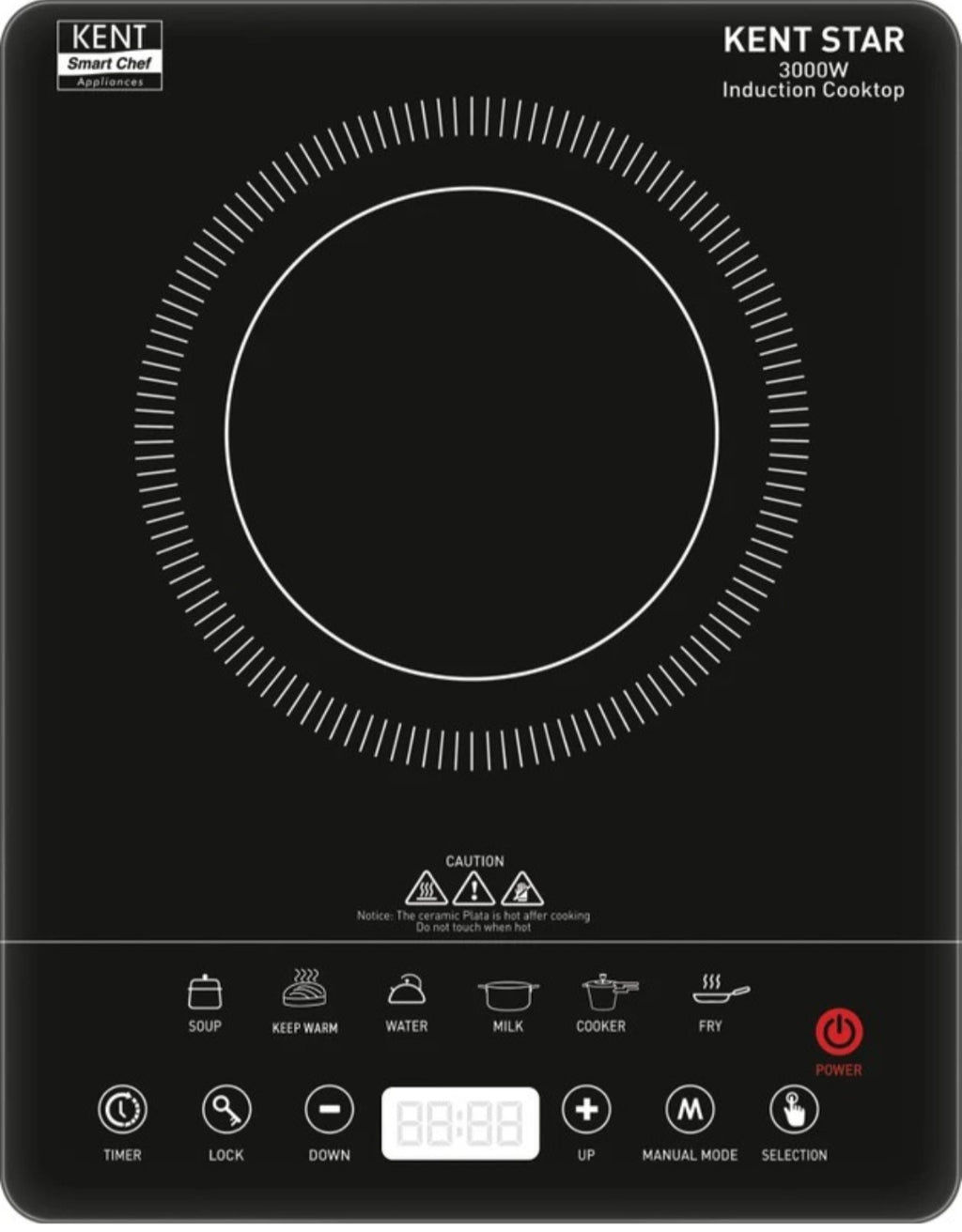 KENT
Star ICT 3000W Full Microcrystalline Glass Milk Boiling Overheat Protection Induction Cooktop