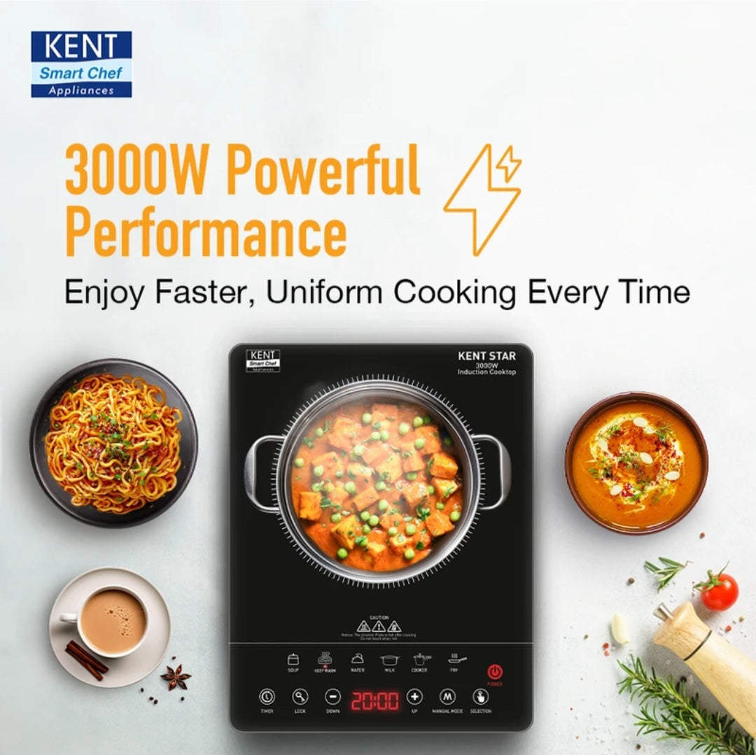 KENT
Star ICT 3000W Full Microcrystalline Glass Milk Boiling Overheat Protection Induction Cooktop